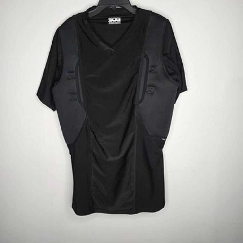 SOG Tactical Shirt Mens XL Black V Neck Concealed Carry Holster Compression